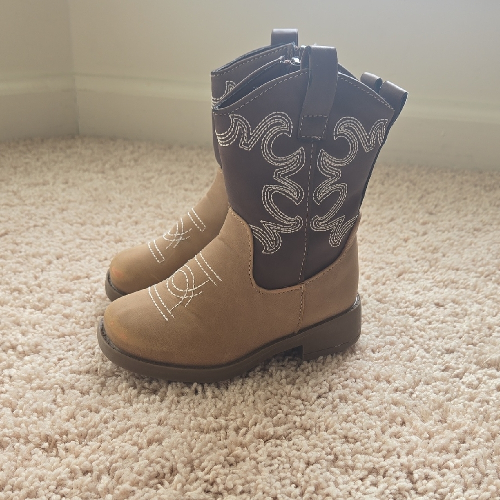 Brown and Tan Kids Boots